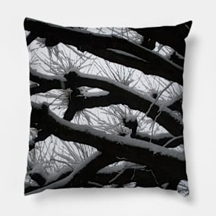 Snow on Branches Pillow