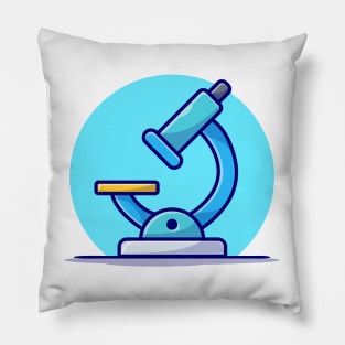 Microscope Cartoon Vector Icon Illustration Pillow