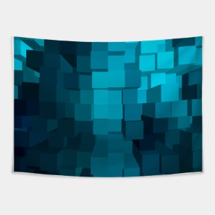 Blue Cubes Tapestry