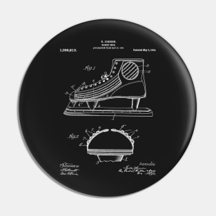 Ice Hockey Skates Patent - Ice Skates Art - Black Chalkboard Pin