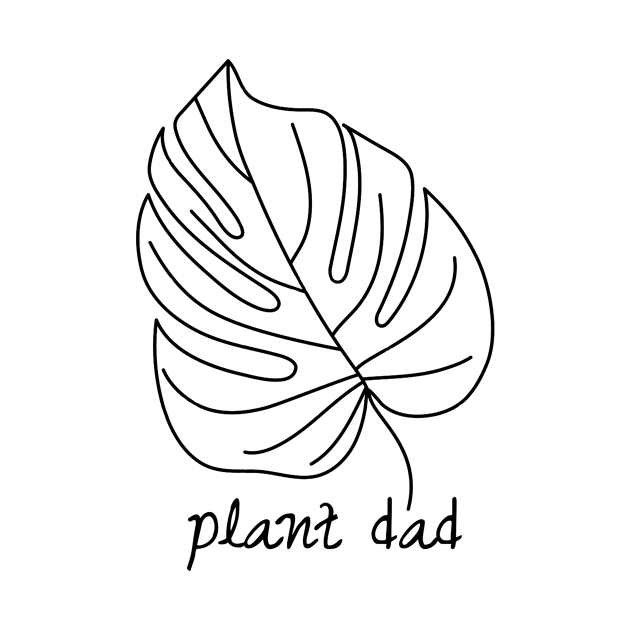 Plant Dad Succulent Cacti Monstera Leaf Modern Minimalistic by capyfarta