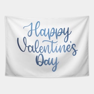 Happy Valentine's Day - Script Hand Lettering - Blue Tapestry