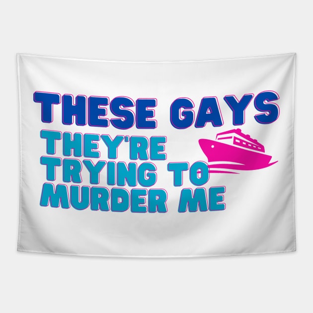 White L0tus These Gays Tapestry by Popish Culture