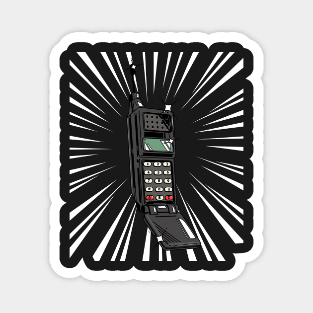 Retro Cellphone (white print) Magnet by Studio-Sy