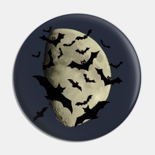 Halloween Bats and Haunting Moon Pin