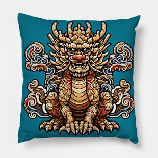 Wood Dragon 05 Pillow
