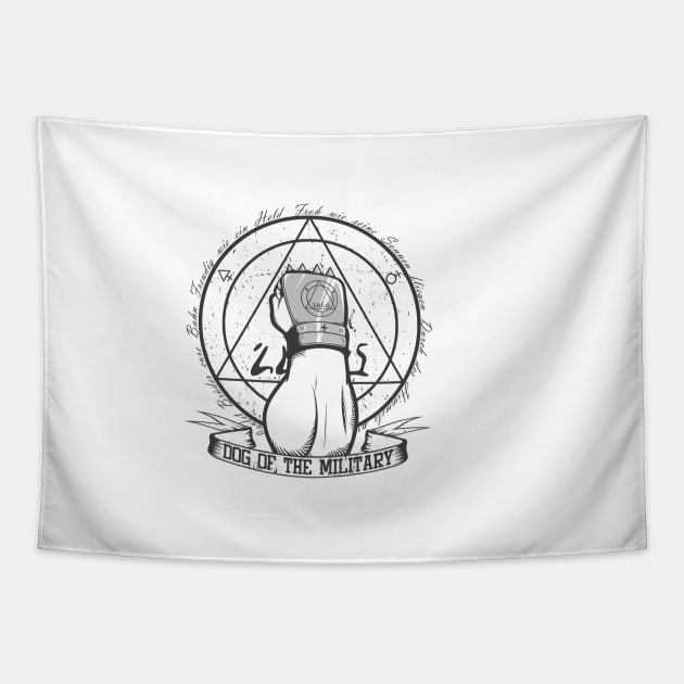 Dog of the Military: Strong Arm Tapestry by PrismicDesigns