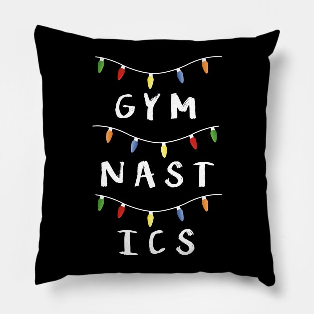 Gymnastics Christmas Lights Pillow by jordynslefteyebrow