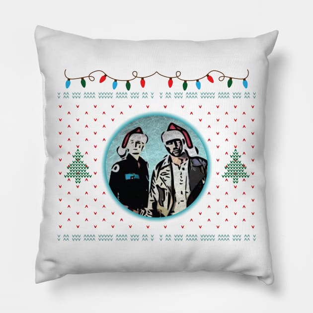 HaughtBadge Christmas Pillow by LiminalSpaceDesigns