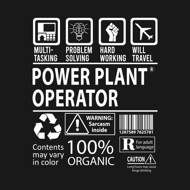 Power Plant Operator T Shirt - MultiTasking Certified Job Gift Item Tee by Aquastal