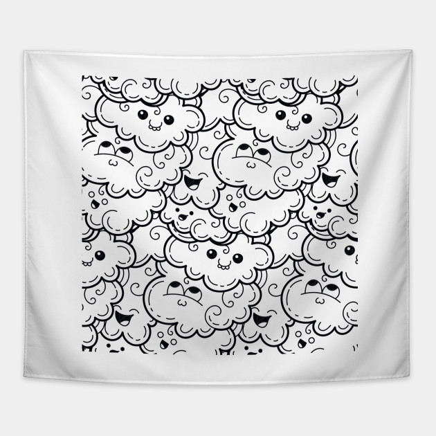 Seamless Kawaii Clouds Illustration