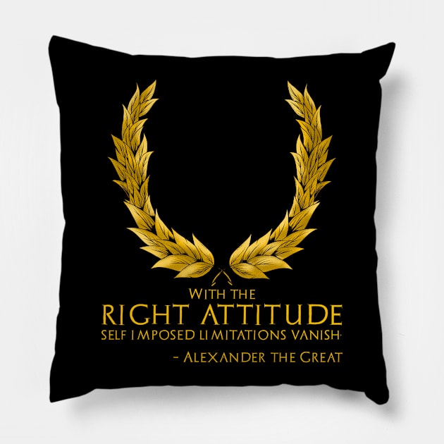 Motivating Alexander The Great Quote - Ancient Greek History Gift Pillow by Styr Designs