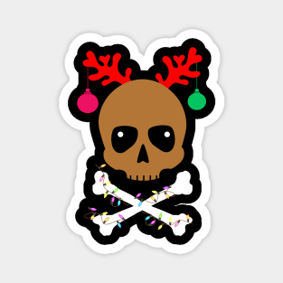 Cute Reindeer Skull Christmas Ornament Gift Magnet