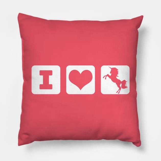 I Love Unicorns Pillow by LunaMay