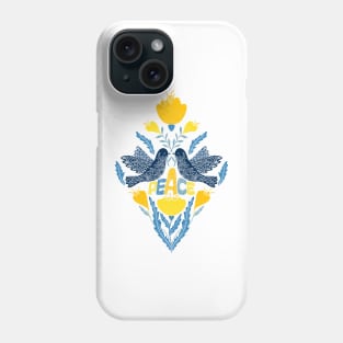 Stop the war, Peace to the world! blue yellow Phone Case