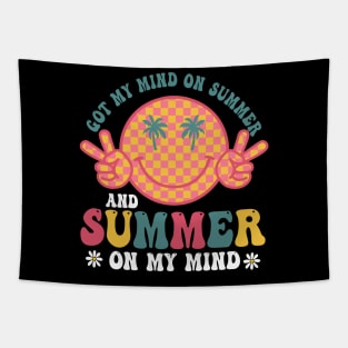 Groovy Happy Face Summer Vibes Got My Mind On Summer Teacher Tapestry