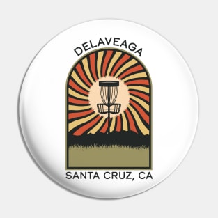 DeLaVeaga Santa Cruz, CA | Disc Golf Vintage Retro Arch Mountains Pin