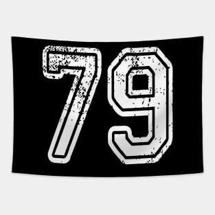 Number 79 Grungy in white Tapestry