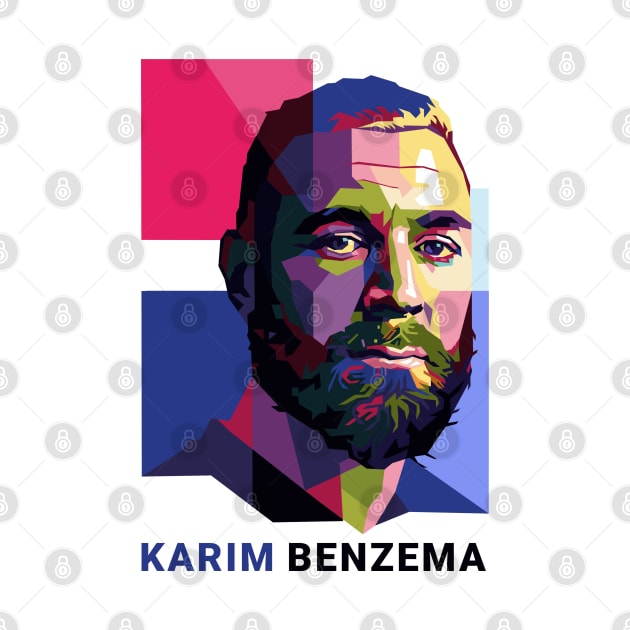 Karim Benzema Pop Art Portrait by mursyidinejad