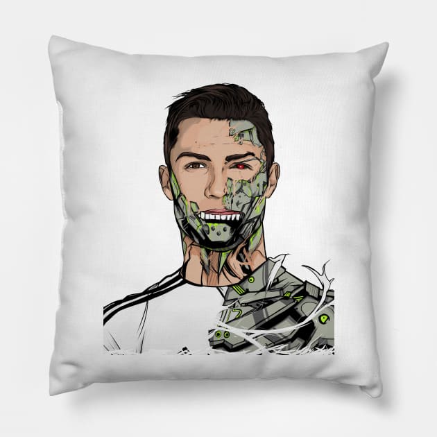 Football Legends Cristiano Ronaldo Real Madrid Robot Pillow by akyanyme