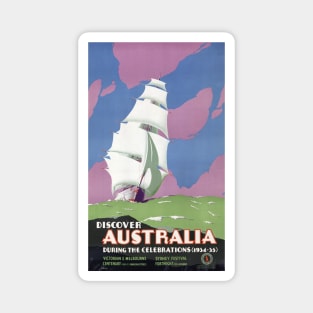 Vintage Travel Poster Discover Australia Magnet