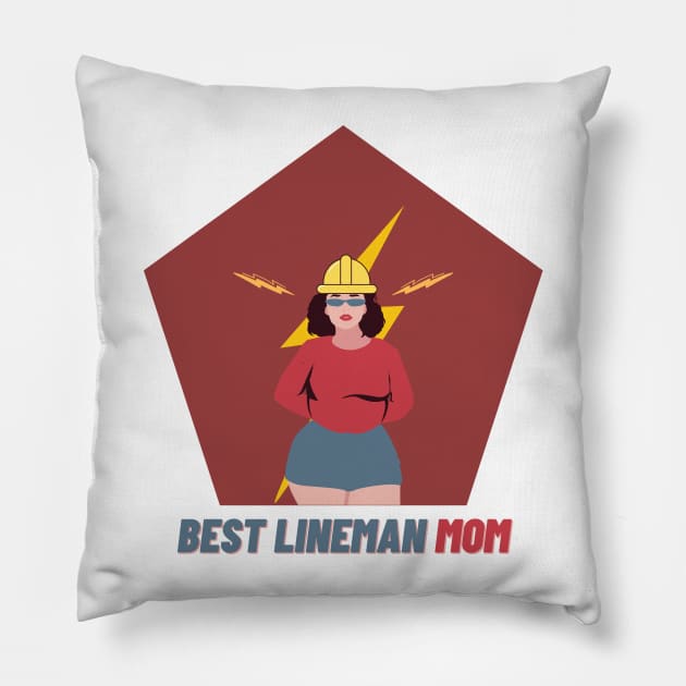 Best Lineman Mom Pillow by Coldhand34