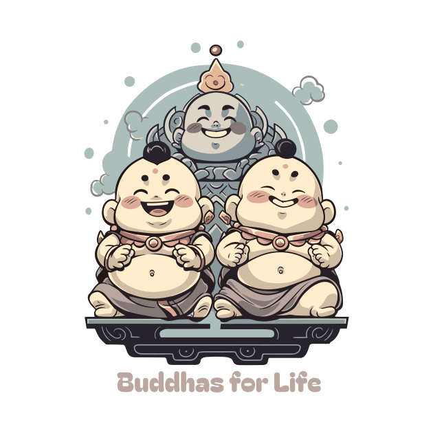 Enlightened Comrades Shirt - Buddhas for Life Tee - Unique Spiritual Brotherhood Apparel - Thoughtful Gift for Brothers by Indigo Lake