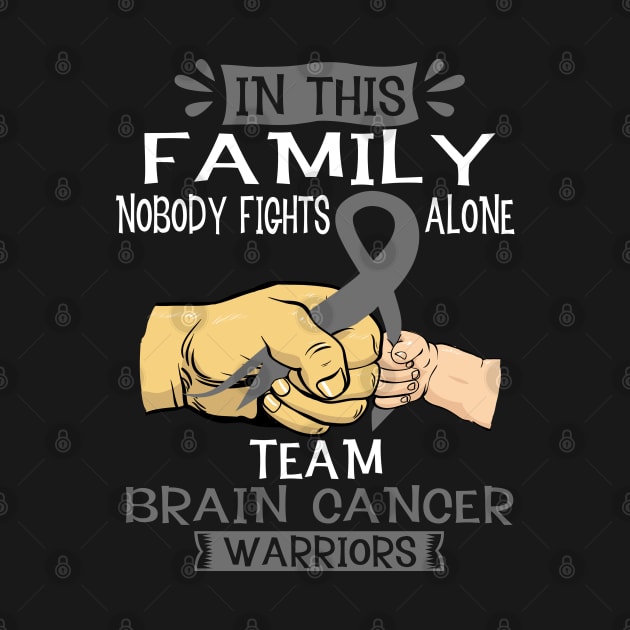 In This Family Nobody Fights Alone Team Brain Cancer Warrior Support Brain Cancer Warrior Gifts by ThePassion99