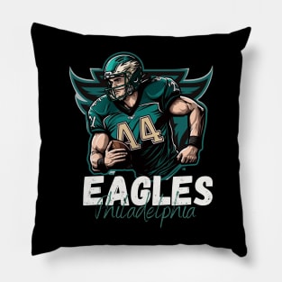 Philadelphia eagles football player graphic design cartoon style artwork Pillow