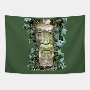 The Pagan Celtic GreenMan With Ivy Leaves Tapestry