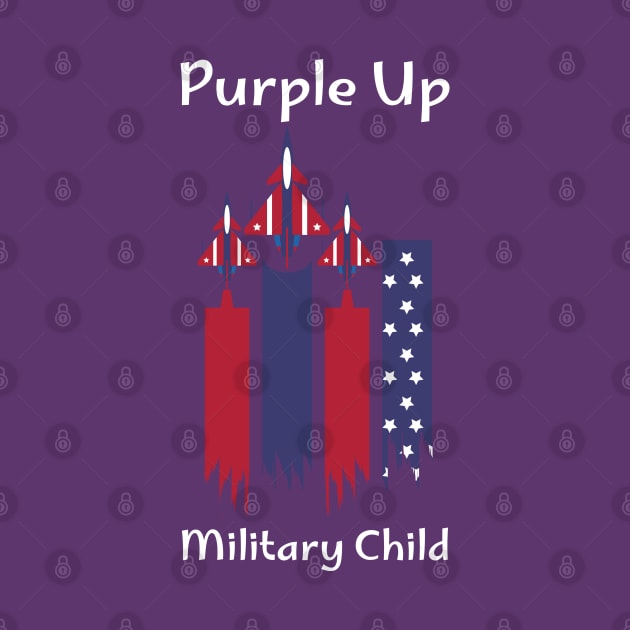 Purple Up Military Child USAir Force T-Shirt by Fentazia Design