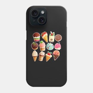 #12 Cute happy dessert sticker pack Phone Case