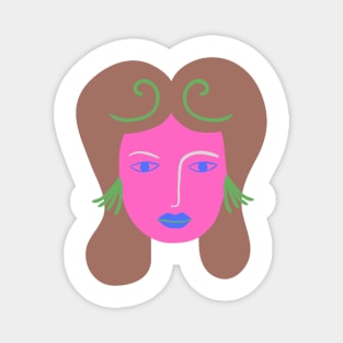 pink female face design Magnet