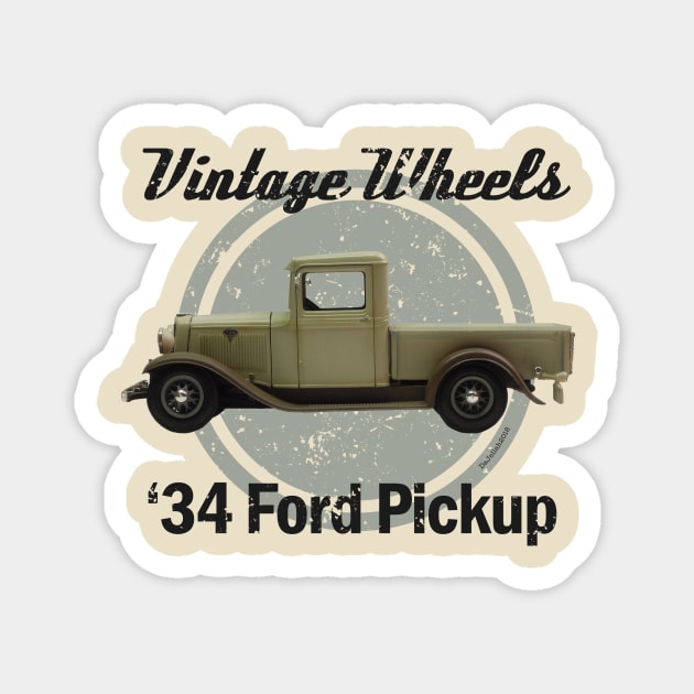 Vintage Wheels - '34 Ford Pickup Magnet by DaJellah