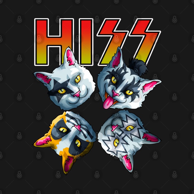 HISS Funny Cat Lover Meow Kitty Rock Music Lover by Blink_Imprints10