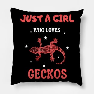 Just a girl who loves geckos, Cute Gecko lover Pillow