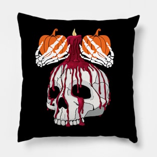 Skull with 2 hands Pillow