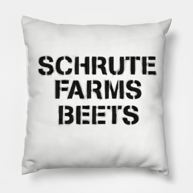 Schrute Farms Beets Pillow by tvshirts