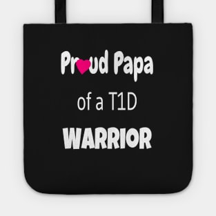 Proud Papa - White Text - Pink Heart Tote