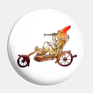 Steampunk Motorcycle Telescope Cat Pin