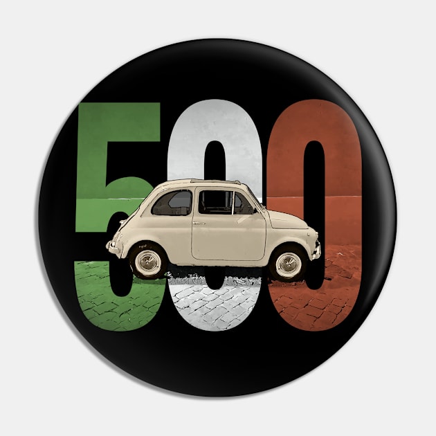 A Classic Fiat 500 on Black Pin by CACreative