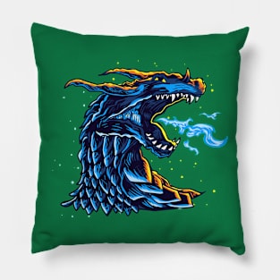 blue dragon head Pillow