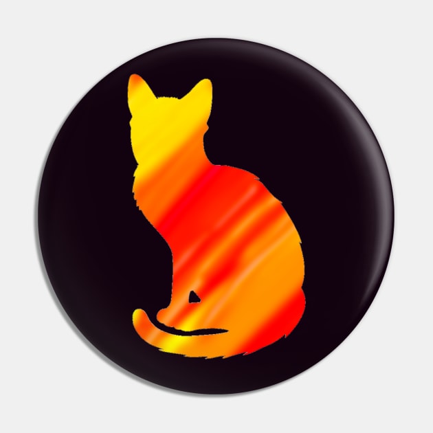 Fire Cat Silhouette Pin by Amanda1775