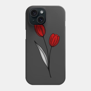 red and black flower Phone Case