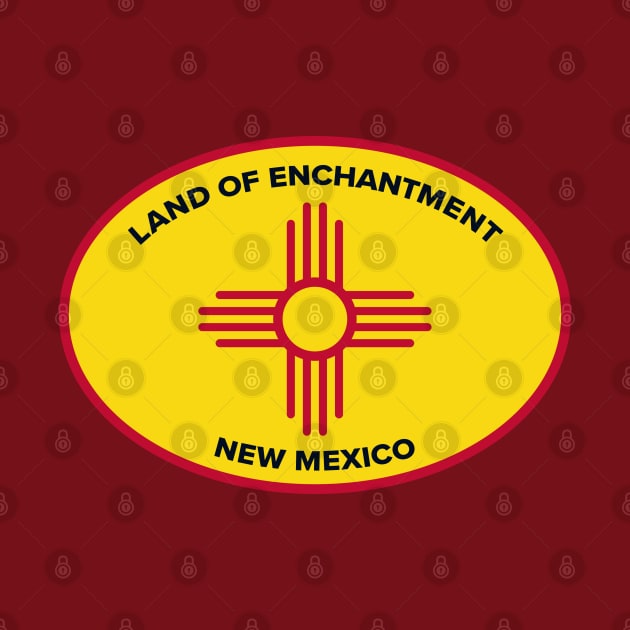 New Mexico NM Land of Enchantment Yellow Oval by TGKelly