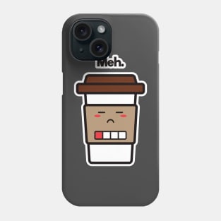 Meh. | Coffee Cup | Charging | Low Battery | Cute Kawaii | Dark Gray Phone Case