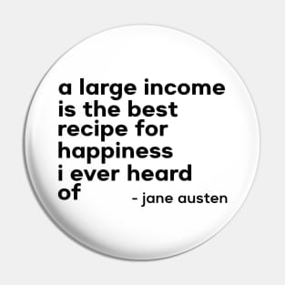 Jane Austen Quote Lettering (Black) Pin