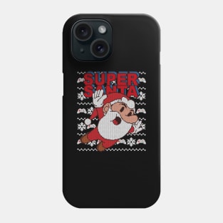 Retro Games Super Santa - knitted ugly Christmas Phone Case