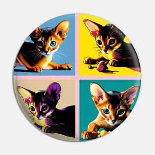 Abyssinian Pop Art - Cute Kitties Pin