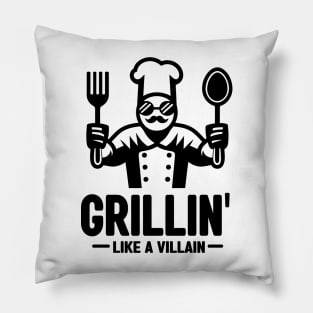 Grillin', Like a Villain - Memorial Day Pillow